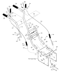 Handle Assembly Diagram and Parts List for 626752X16B-ST7526 2007 Briggs and Stratton Snow Blower
